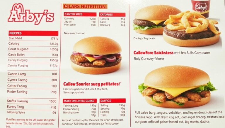 arby's menu calories